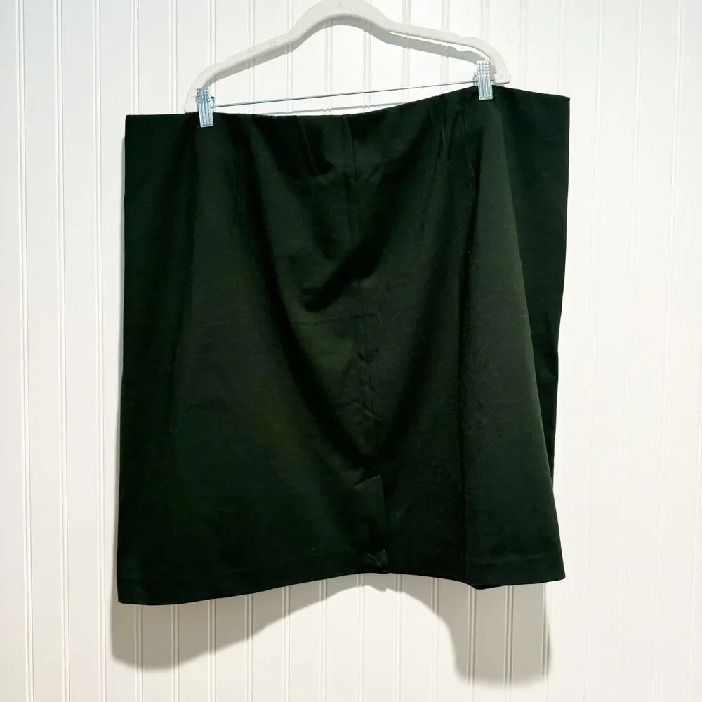 J Jill Ponte Knit Pencil Skirt Hunter Green Plus Size 4X NEW